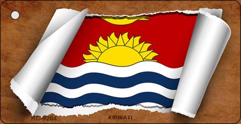 Kiribati Flag Scroll Novelty Aluminum Key Chain KC-9204