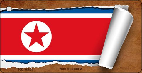 North Korea Flag Scroll Novelty Aluminum Key Chain KC-9205