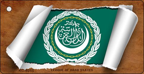 League of Arab States Flag Scroll Novelty Aluminum Key Chain KC-9215
