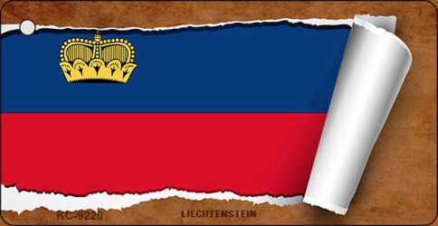 Liechtenstein Flag Scroll Novelty Aluminum Key Chain KC-9220