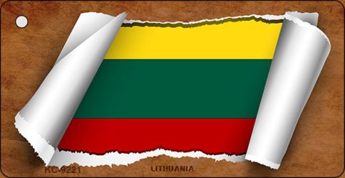 Lithuania Flag Scroll Novelty Aluminum Key Chain KC-9221