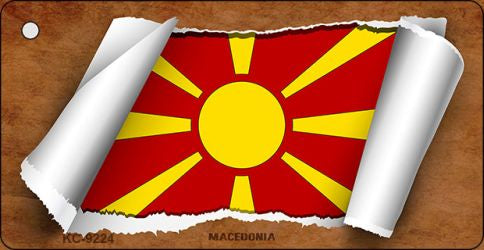 Macedonia Flag Scroll Novelty Aluminum Key Chain KC-9224