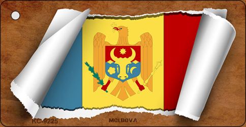 Moldova Flag Scroll Novelty Aluminum Key Chain KC-9225