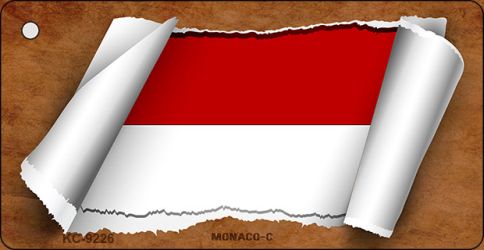 Monaco-C Flag Scroll Novelty Aluminum Key Chain KC-9226