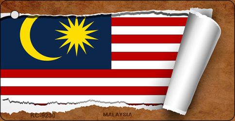 Malaysia Flag Scroll Novelty Aluminum Key Chain KC-9230