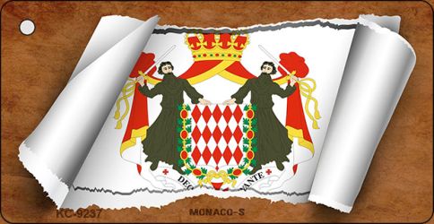 Monaco-S Flag Scroll Novelty Aluminum Key Chain KC-9237
