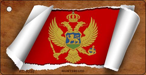 Montenegro Flag Scroll Novelty Aluminum Key Chain KC-9239