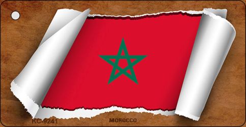 Morocco Flag Scroll Novelty Aluminum Key Chain KC-9241