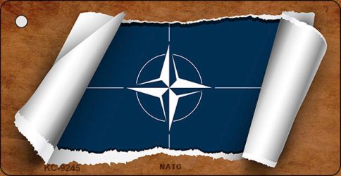 Nato Flag Scroll Novelty Aluminum Key Chain KC-9245