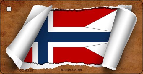Norway-NS Flag Scroll Novelty Aluminum Key Chain KC-9257