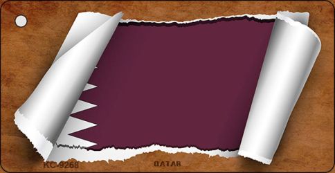Qatar Flag Scroll Novelty Aluminum Key Chain KC-9268