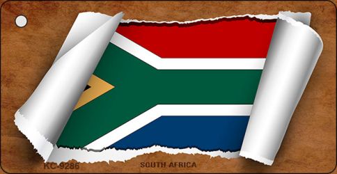 South Africa Flag Scroll Novelty Aluminum Key Chain KC-9286
