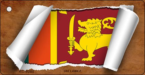 Sri Lanka Flag Scroll Novelty Aluminum Key Chain KC-9288