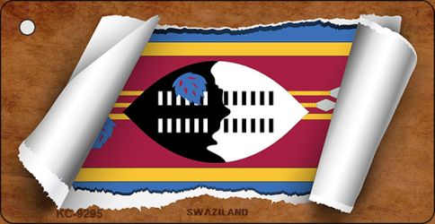 Swaziland Flag Scroll Novelty Aluminum Key Chain KC-9295