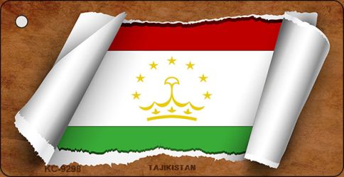 Tajikistan Flag Scroll Novelty Aluminum Key Chain KC-9298