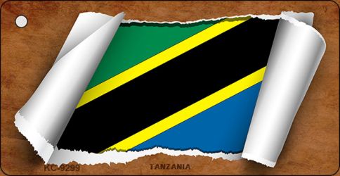 Tanzania Flag Scroll Novelty Aluminum Key Chain KC-9299