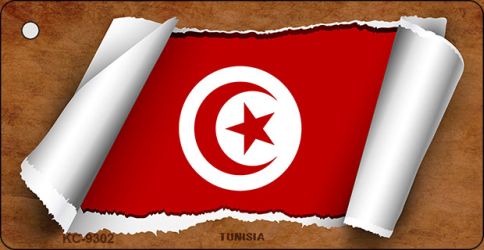 Tunisia Flag Scroll Novelty Aluminum Key Chain KC-9302