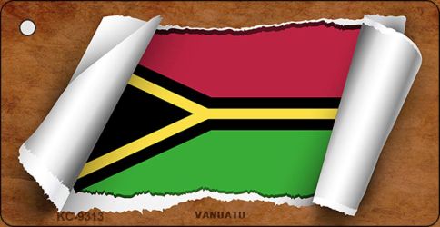 Vanuatu Flag Scroll Novelty Aluminum Key Chain KC-9313