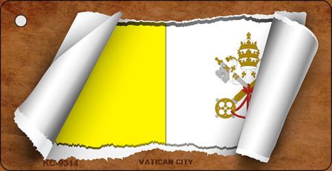 Vatican City Flag Scroll Novelty Aluminum Key Chain KC-9314