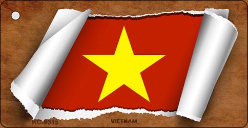 Vietnam Flag Scroll Novelty Aluminum Key Chain KC-9315