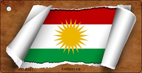 Kurdistan Flag Scroll Novelty Aluminum Key Chain KC-9321