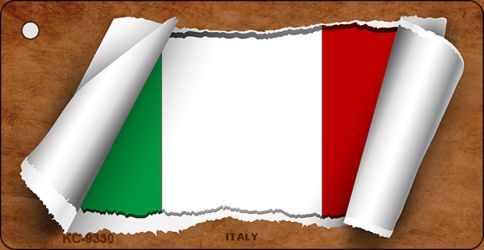 Italy Flag Scroll Novelty Aluminum Key Chain KC-9330