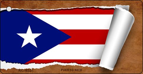 Puerto Rico Flag Scroll Novelty Aluminum Key Chain KC-9331