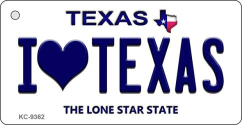 I Love Texas Texas Novelty Aluminum Key Chain KC-9362