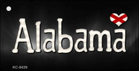 Alabama Flag Script Novelty Aluminum Key Chain KC-9439