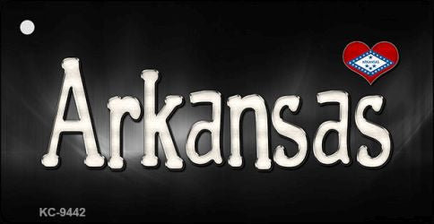 Arkansas Flag Script Novelty Aluminum Key Chain KC-9442