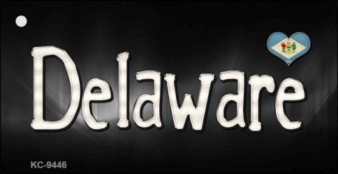 Delaware Flag Script Novelty Aluminum Key Chain KC-9446