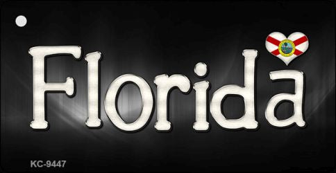 Florida Flag Script Novelty Aluminum Key Chain KC-9447