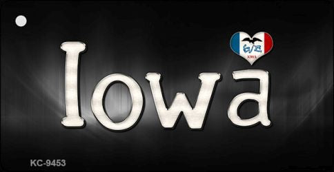 Iowa Flag Script Novelty Aluminum Key Chain KC-9453
