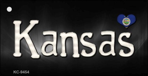Kansas Flag Script Novelty Aluminum Key Chain KC-9454