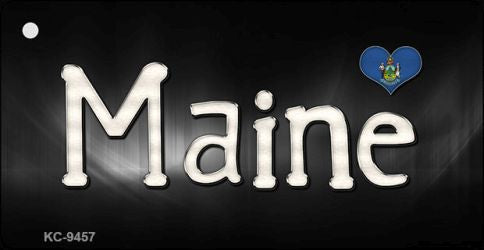 Maine Flag Script Novelty Aluminum Key Chain KC-9457
