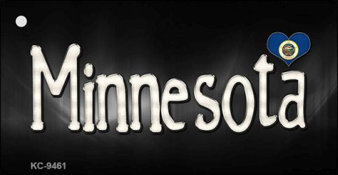 Minnesota Flag Script Novelty Aluminum Key Chain KC-9461