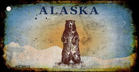 Alaska Bear Rusty Novelty Aluminum Key Chain KC-9512