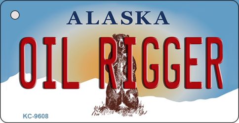 Oil Rigger Alaska State Novelty Aluminum Key Chain KC-9608