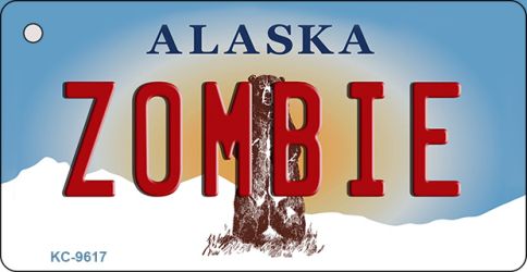 Zombie Alaska State Novelty Aluminum Key Chain KC-9617