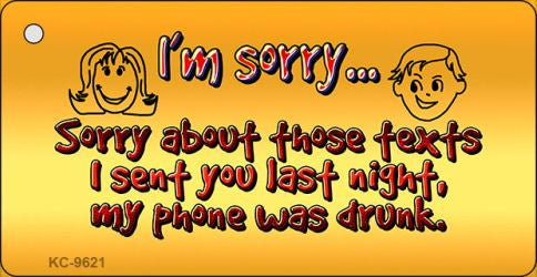 Phone Was Drunk Novelty Metal Key Chain KC-9621