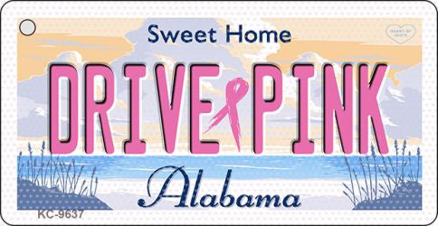 Drive Pink Alabama Novelty Aluminum Key Chain KC-9637