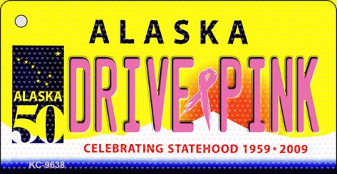 Drive Pink Alaska Novelty Aluminum Key Chain KC-9638