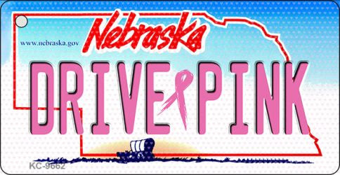 Drive Pink Nebraska Novelty Aluminum Key Chain KC-9662
