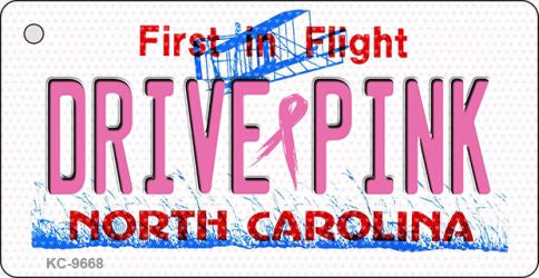 Drive Pink North Carolina Novelty Aluminum Key Chain KC-9668