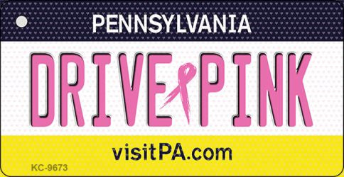 Drive Pink Pennsylvania Novelty Aluminum Key Chain KC-9673