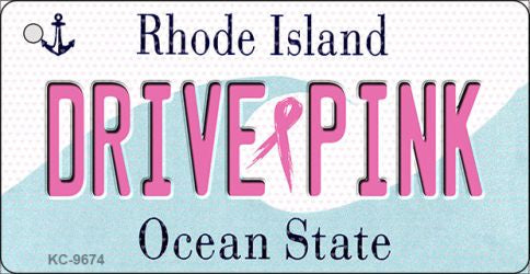 Drive Pink Rhode Island Novelty Aluminum Key Chain KC-9674
