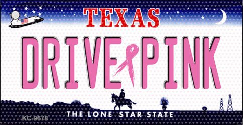 Drive Pink Texas Novelty Aluminum Key Chain KC-9678