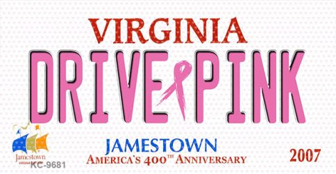 Drive Pink Virginia Novelty Aluminum Key Chain KC-9681