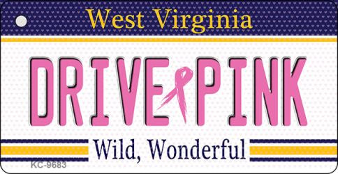 Drive Pink West Virginia Novelty Aluminum Key Chain KC-9683