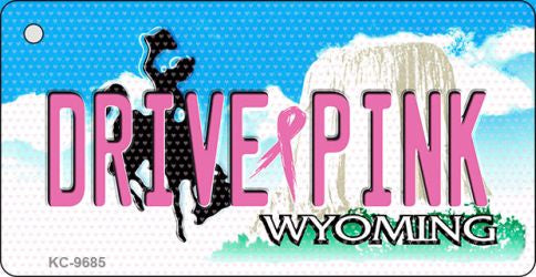 Drive Pink Wyoming Novelty Aluminum Key Chain KC-9685